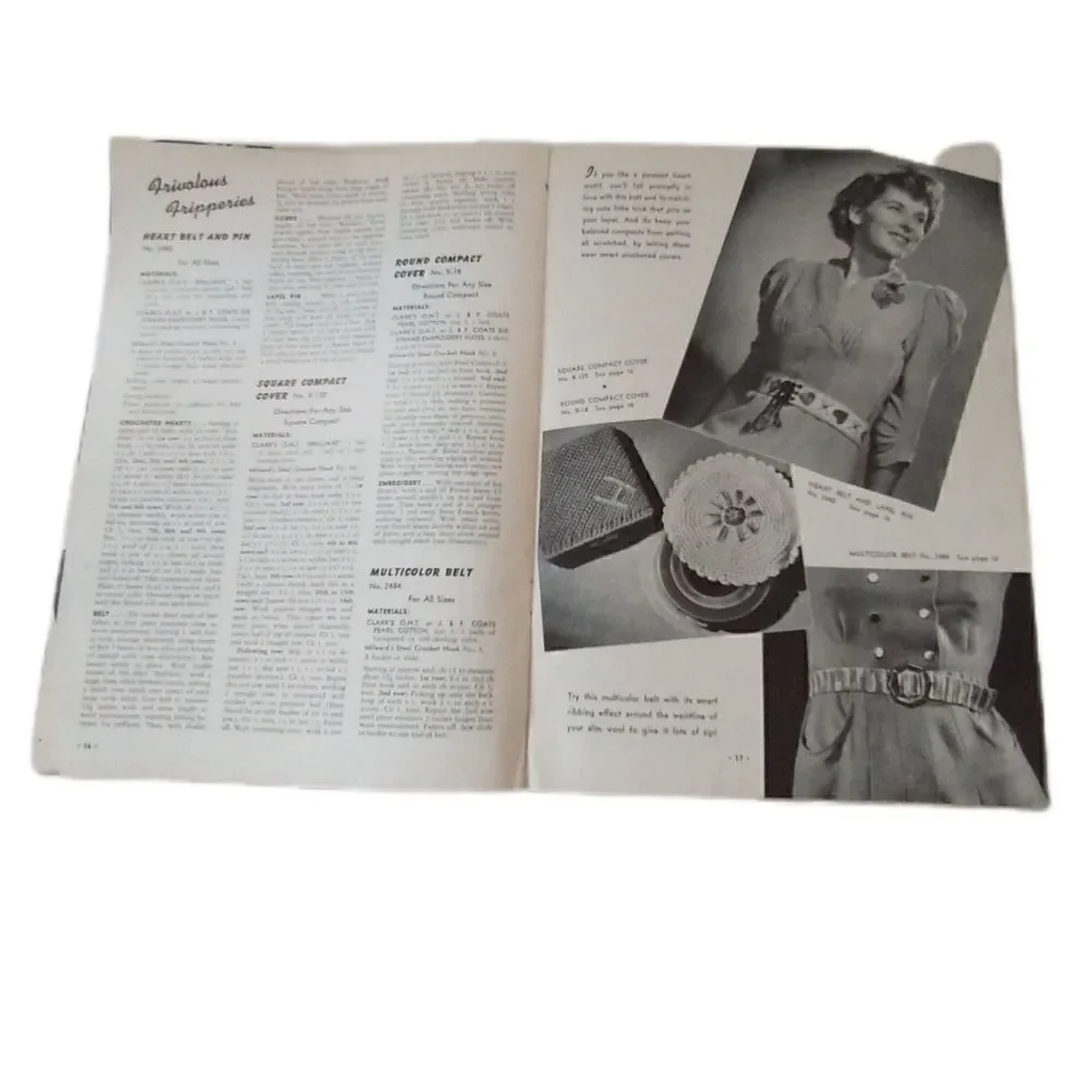 Vtg Crochet Ideas For Every Occasion Book # 156 1940 Ephemera Doily Ornaments‎